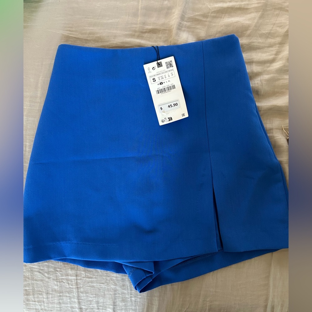 ZARA BLUE SKORT NWT SIZE S